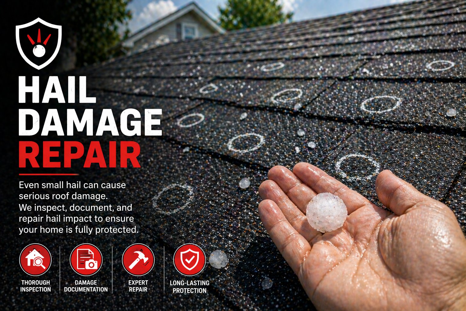 Hail damage roof repair Northern Virginia